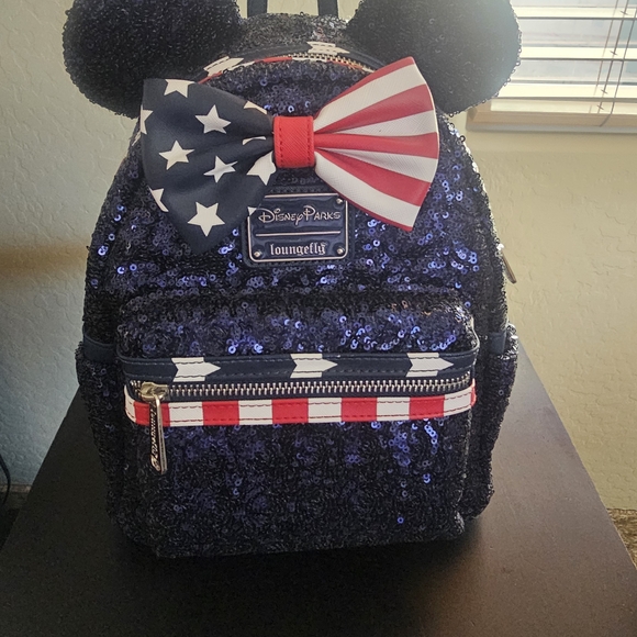 Disney Loungefly Backpack - Navy and Red with Stars main image 7